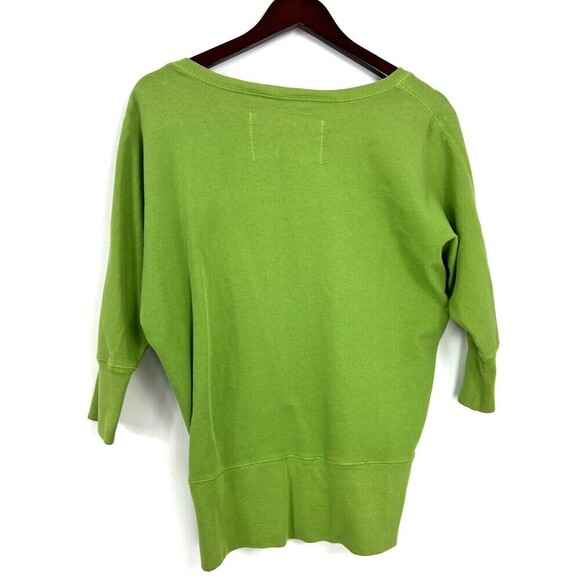 Gap Womens Sweatshirt Top Size M Green 3/4 Sleeve V Neck Cotton Pullover T - Picture 5 of 12